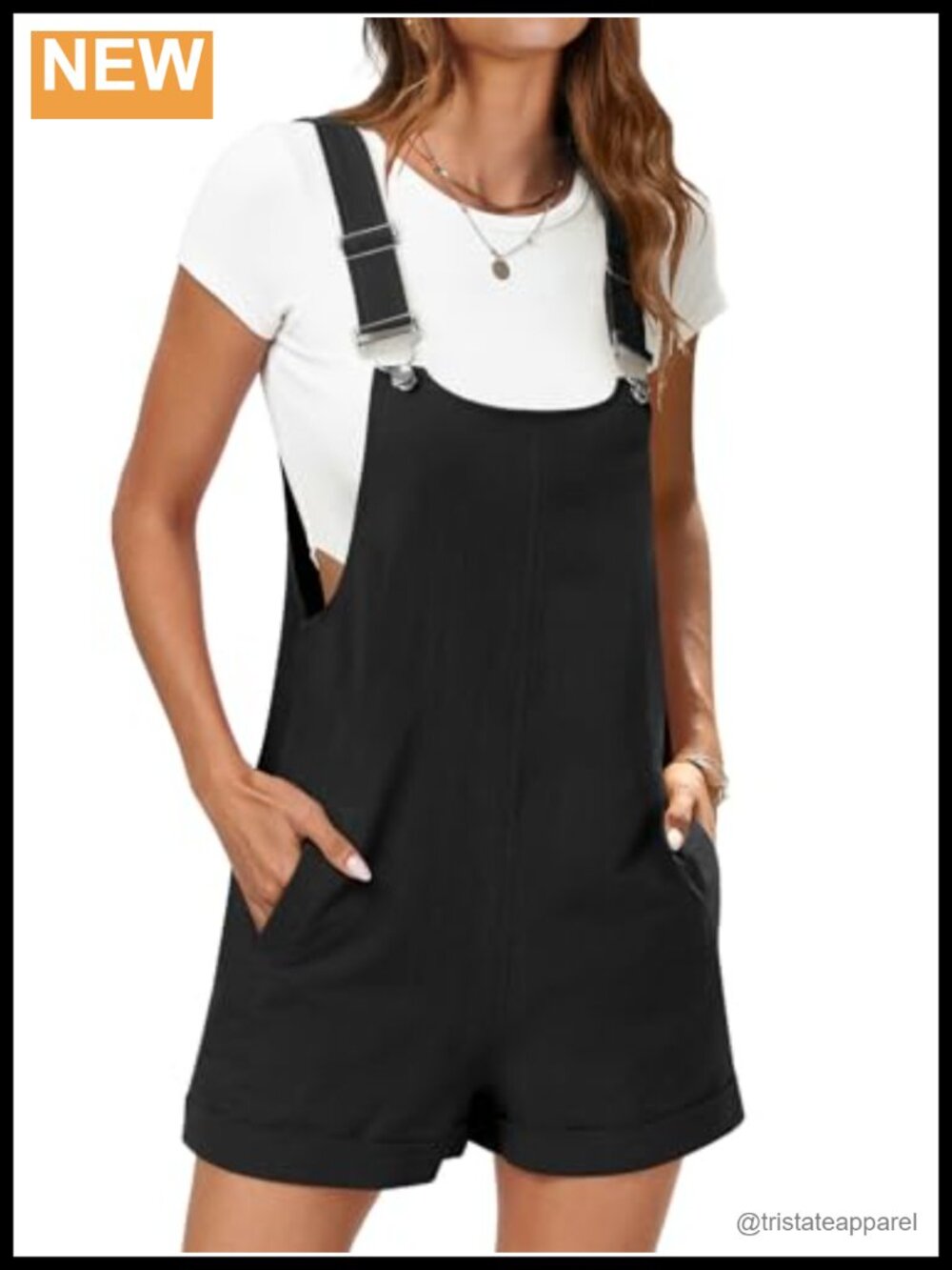 Women's Short Overalls Adjustable Strap Loose Fit Bib Shortalls